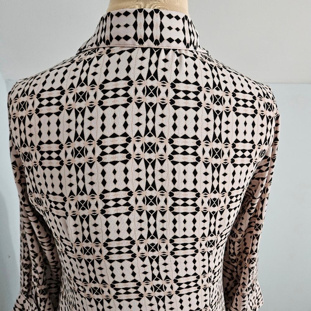 Cabi Shirt Dress Womens Medium Button Front Midi Lightweight Corpcore Career Geo - Picture 9 of 13